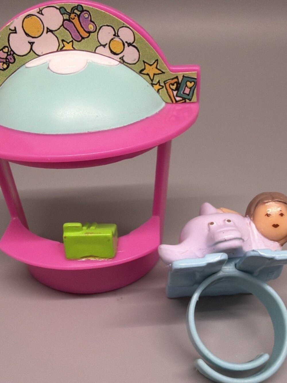 Vintage Polly Pocket Lot - 1991 Dolphin Ring & 2002 Ticket Booth Spares